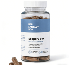 Her Fantasy Box Slippery Box | Organic Vaginal Moisture Supplement | 60 Capsules | Relieves Vaginal Dryness & Discomfort | Supports Intimate Lubr
